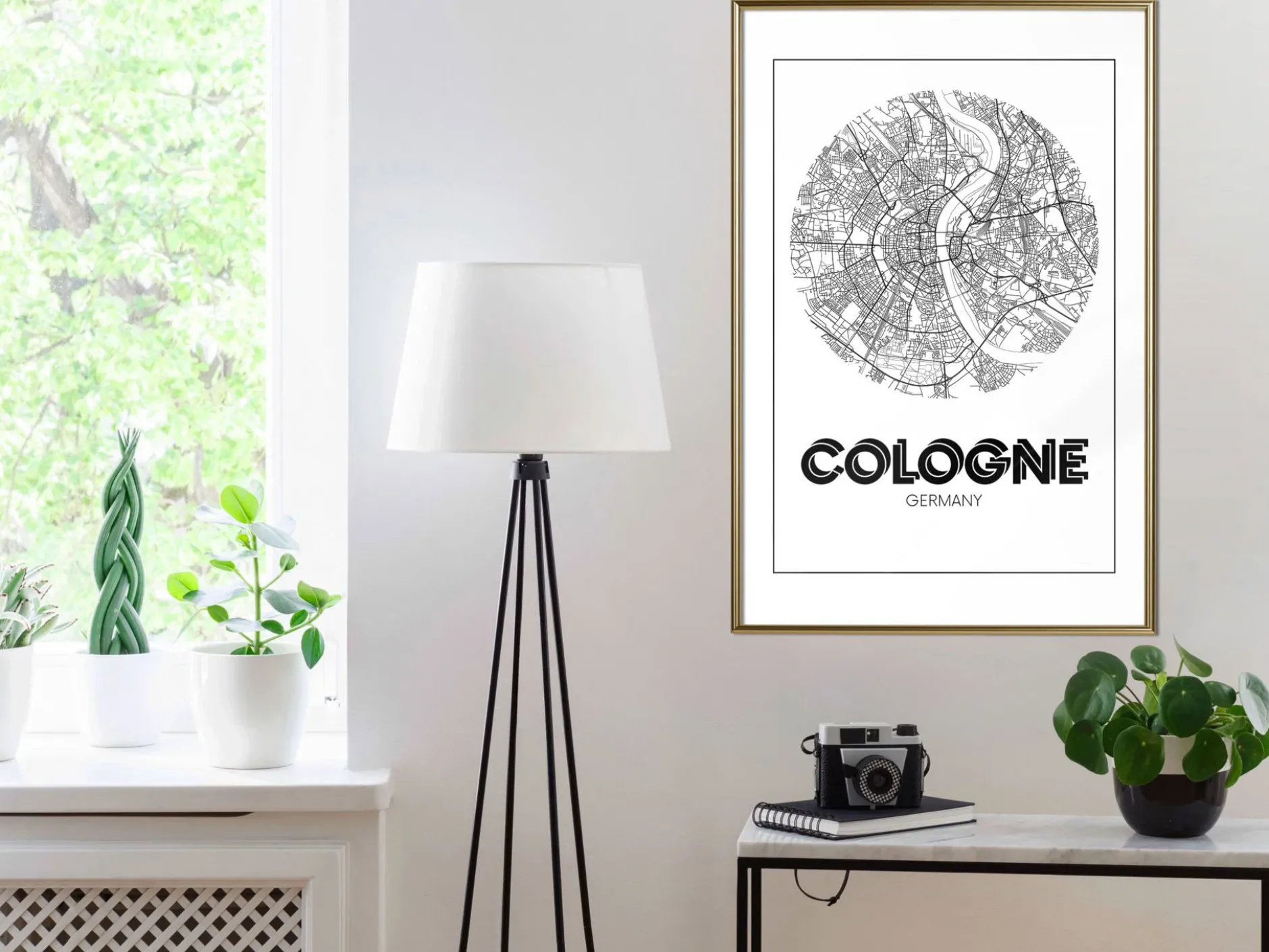 Poster 'City Map: Cologne (Round)'
