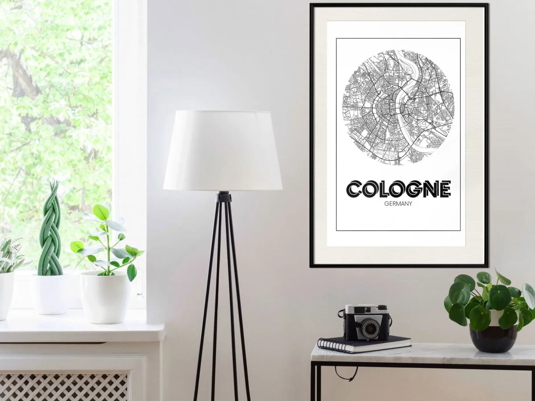 Poster 'City Map: Cologne (Round)'