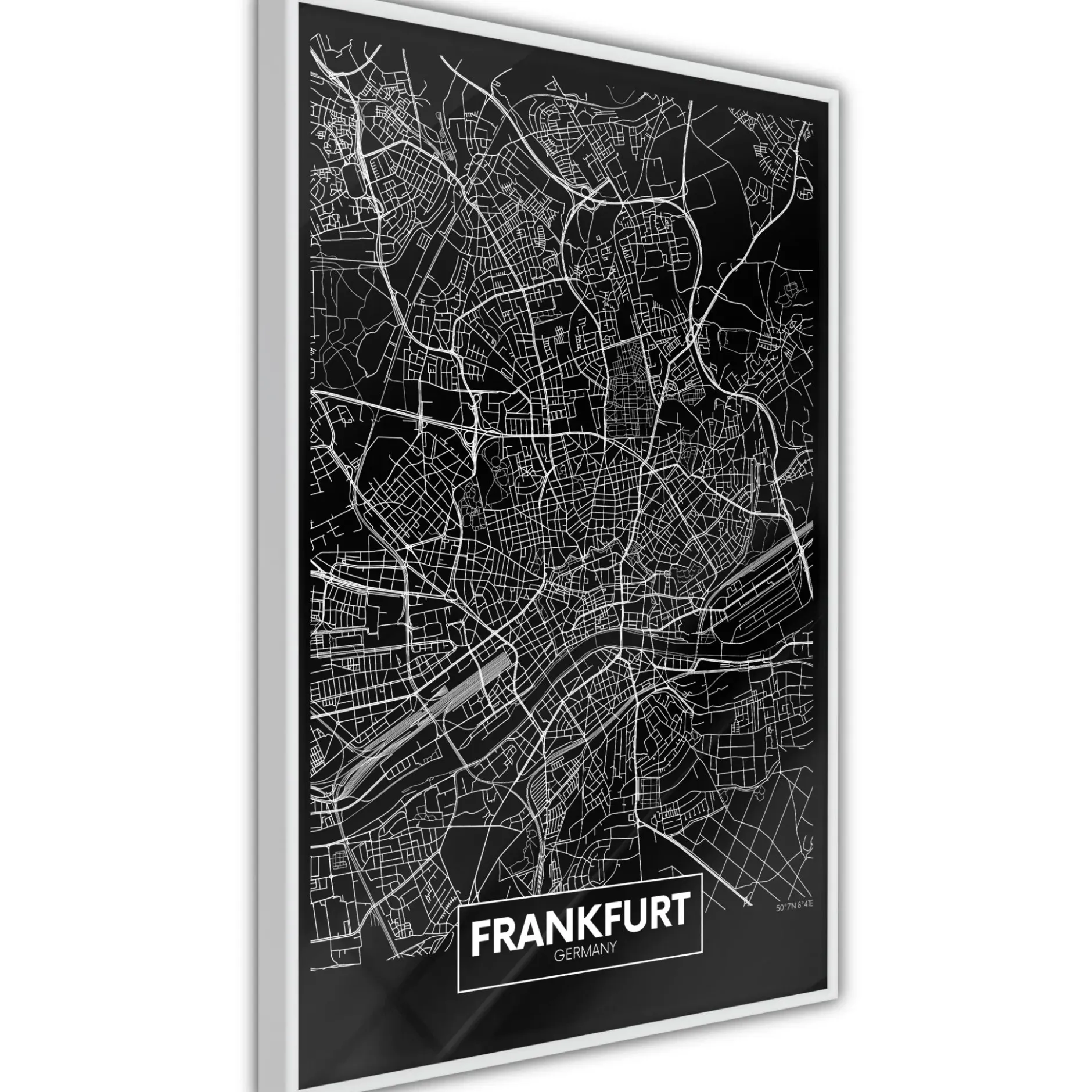 Poster 'City Map: Frankfurt (Dark)'