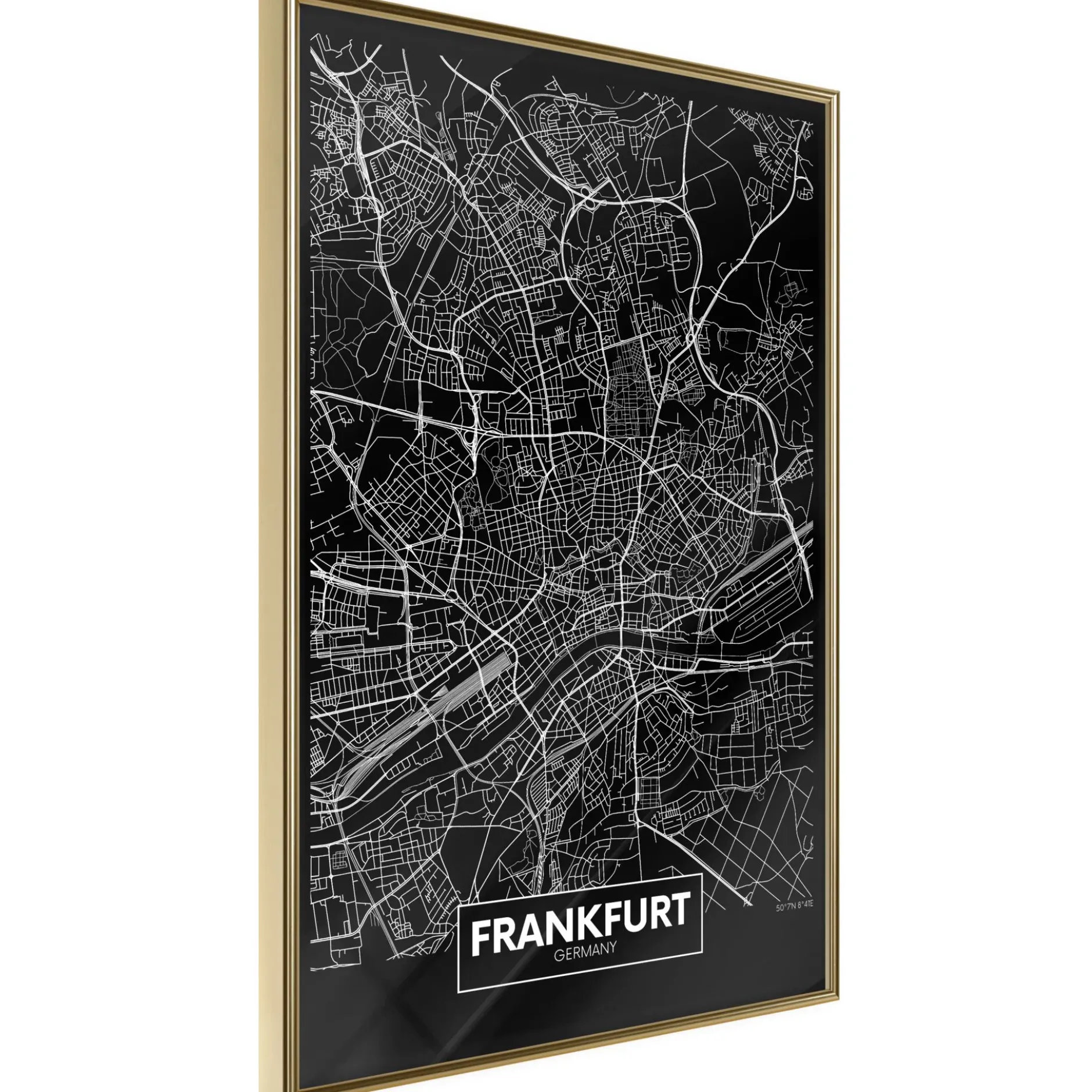 Poster 'City Map: Frankfurt (Dark)'