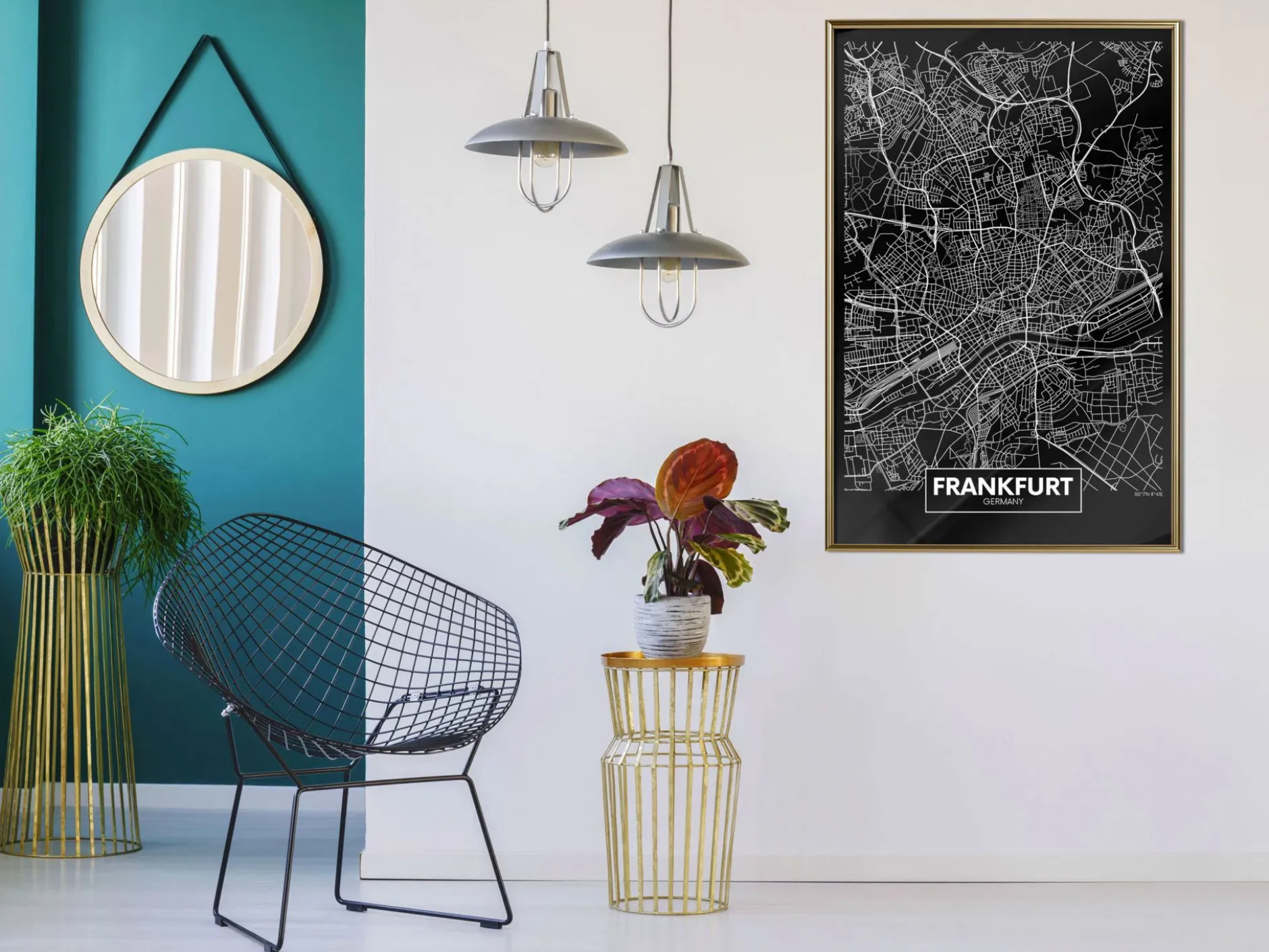 Poster 'City Map: Frankfurt (Dark)'