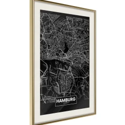 Poster 'City Map: Hamburg (Dark)'