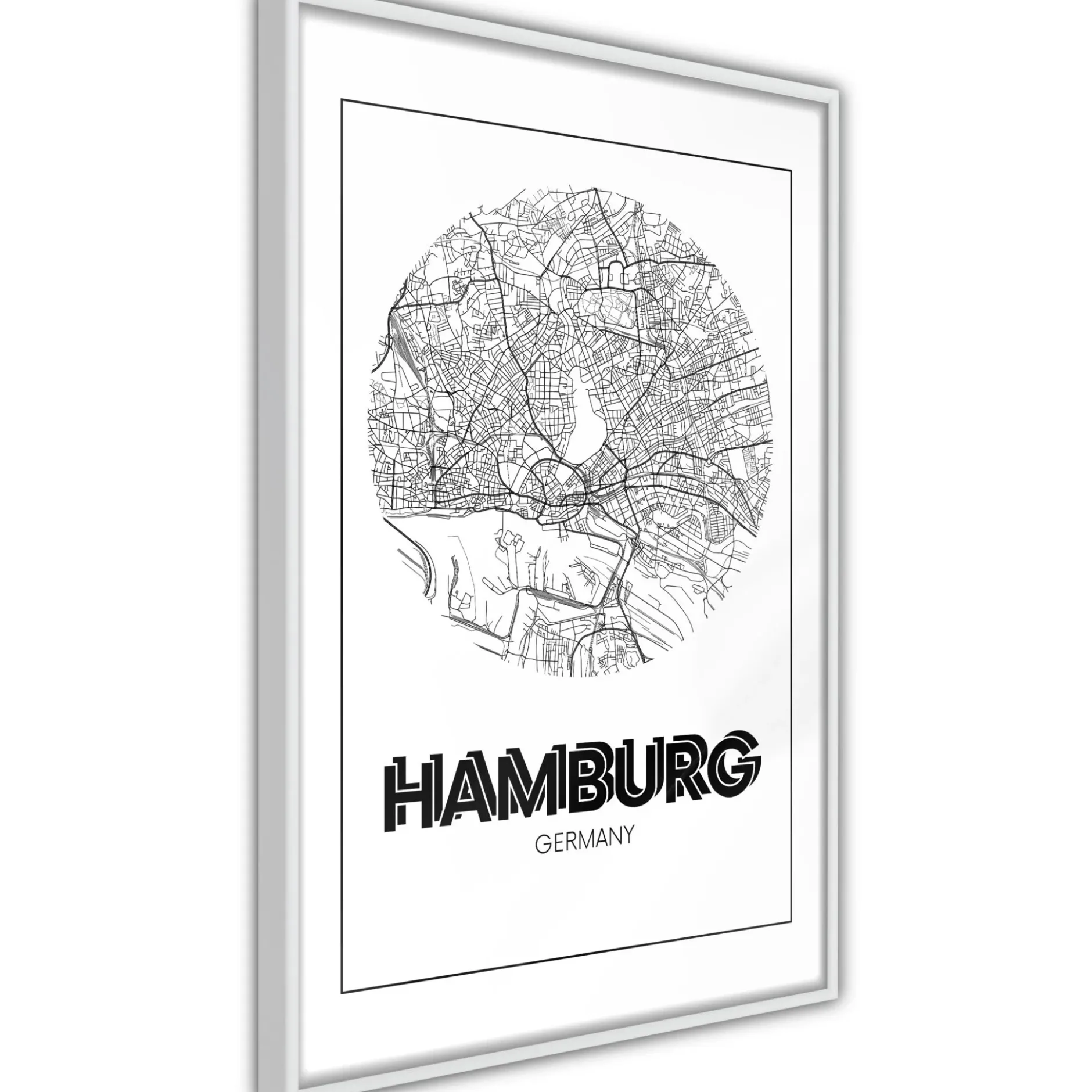 Poster 'City Map: Hamburg (Round)'