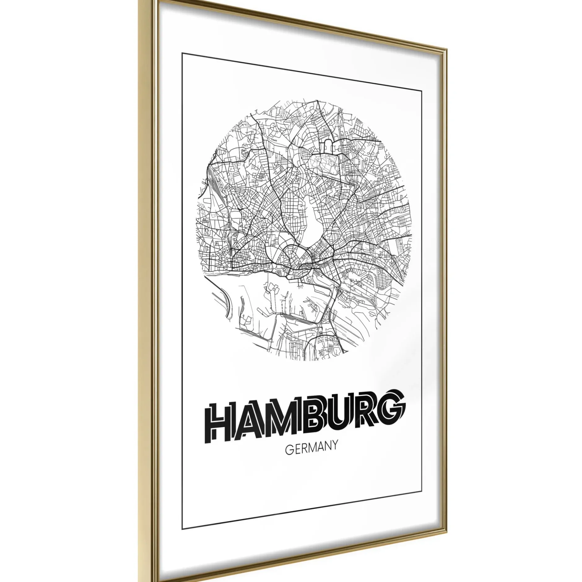 Poster 'City Map: Hamburg (Round)'