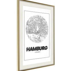 Poster 'City Map: Hamburg (Round)'