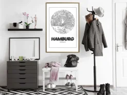 Poster 'City Map: Hamburg (Round)'