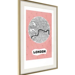 Poster 'City map: London (Pink)'