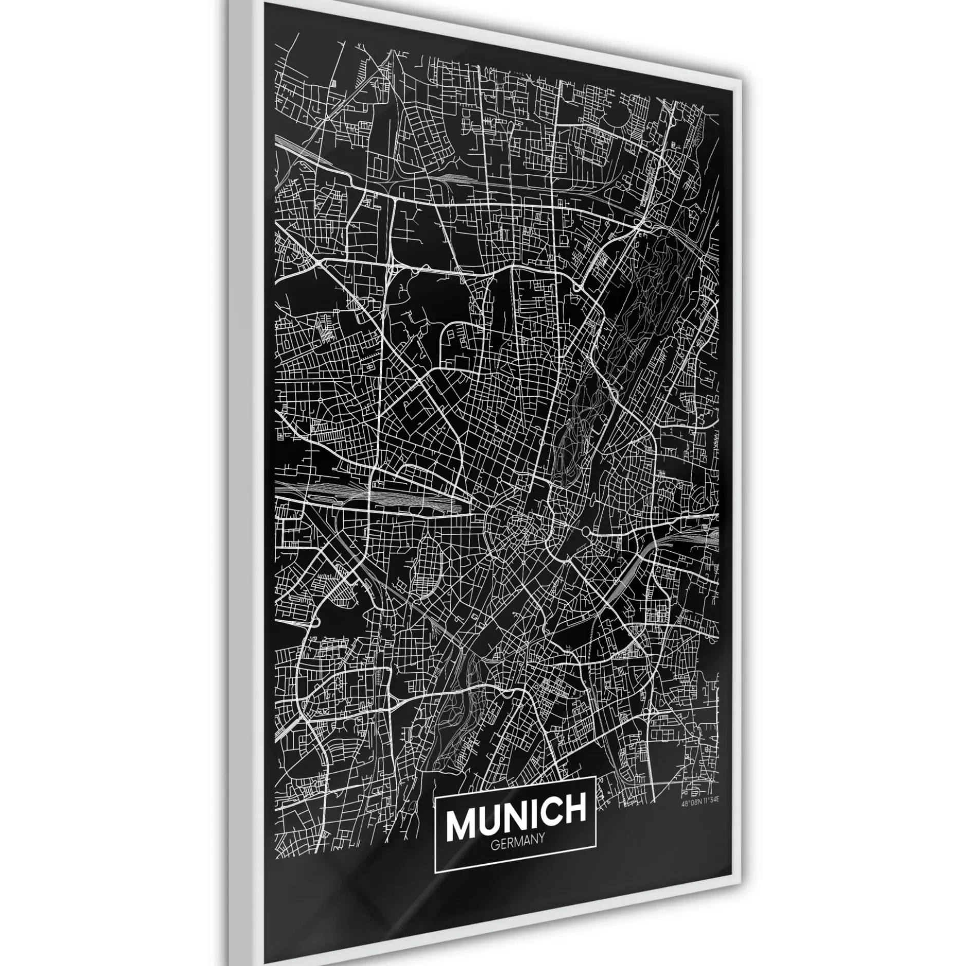 Poster 'City Map: Munich (Dark)'