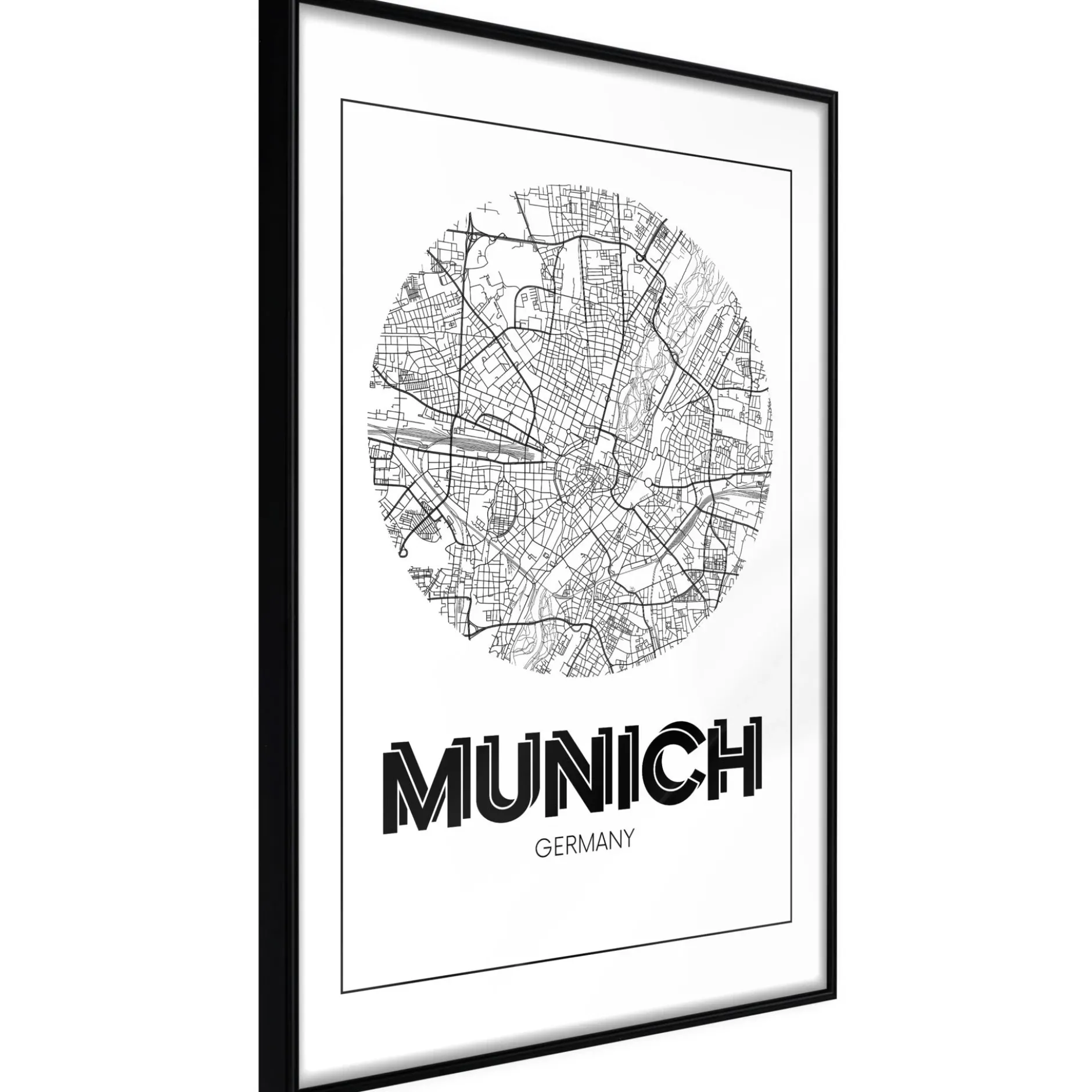 Poster 'City Map: Munich (Round)'