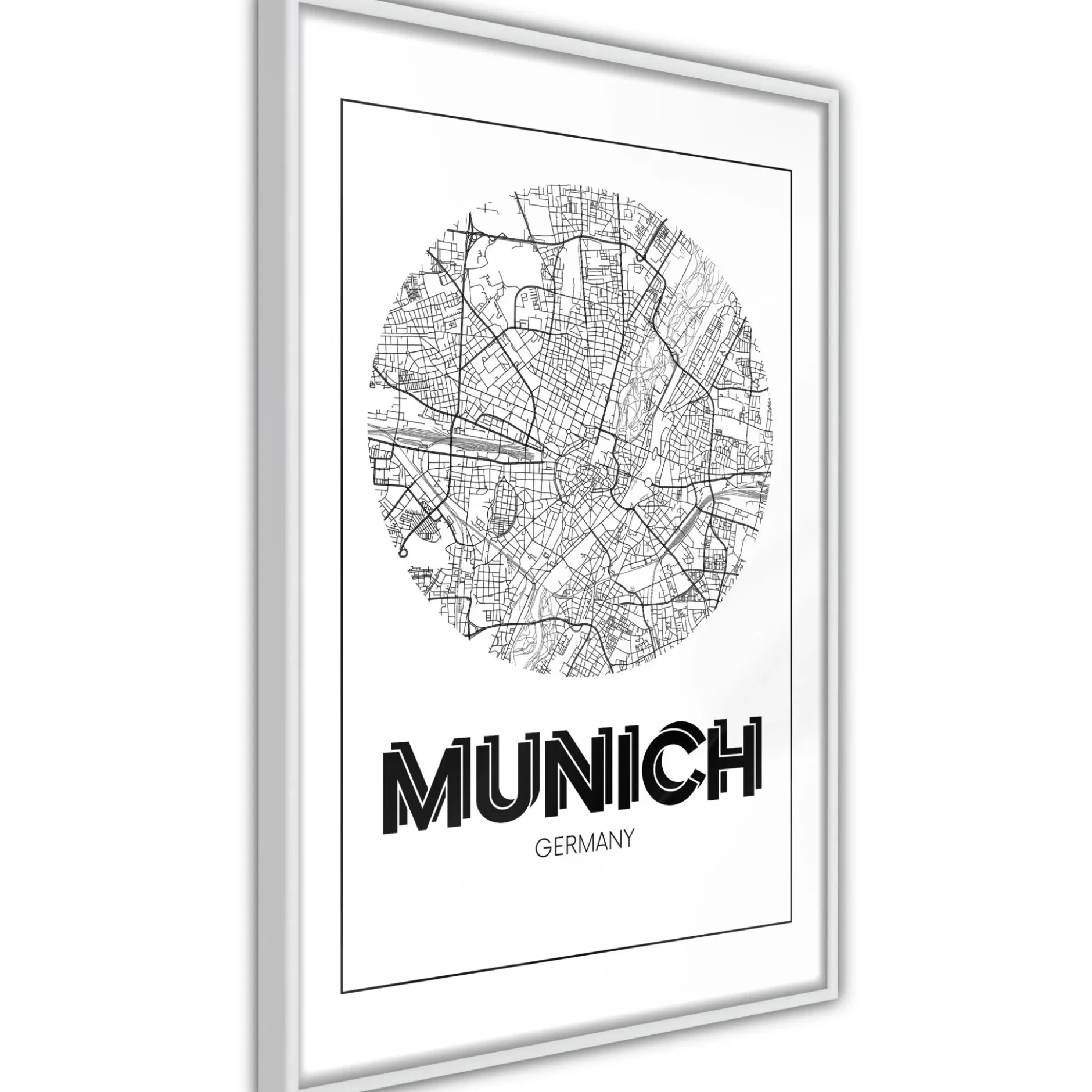 Poster 'City Map: Munich (Round)'