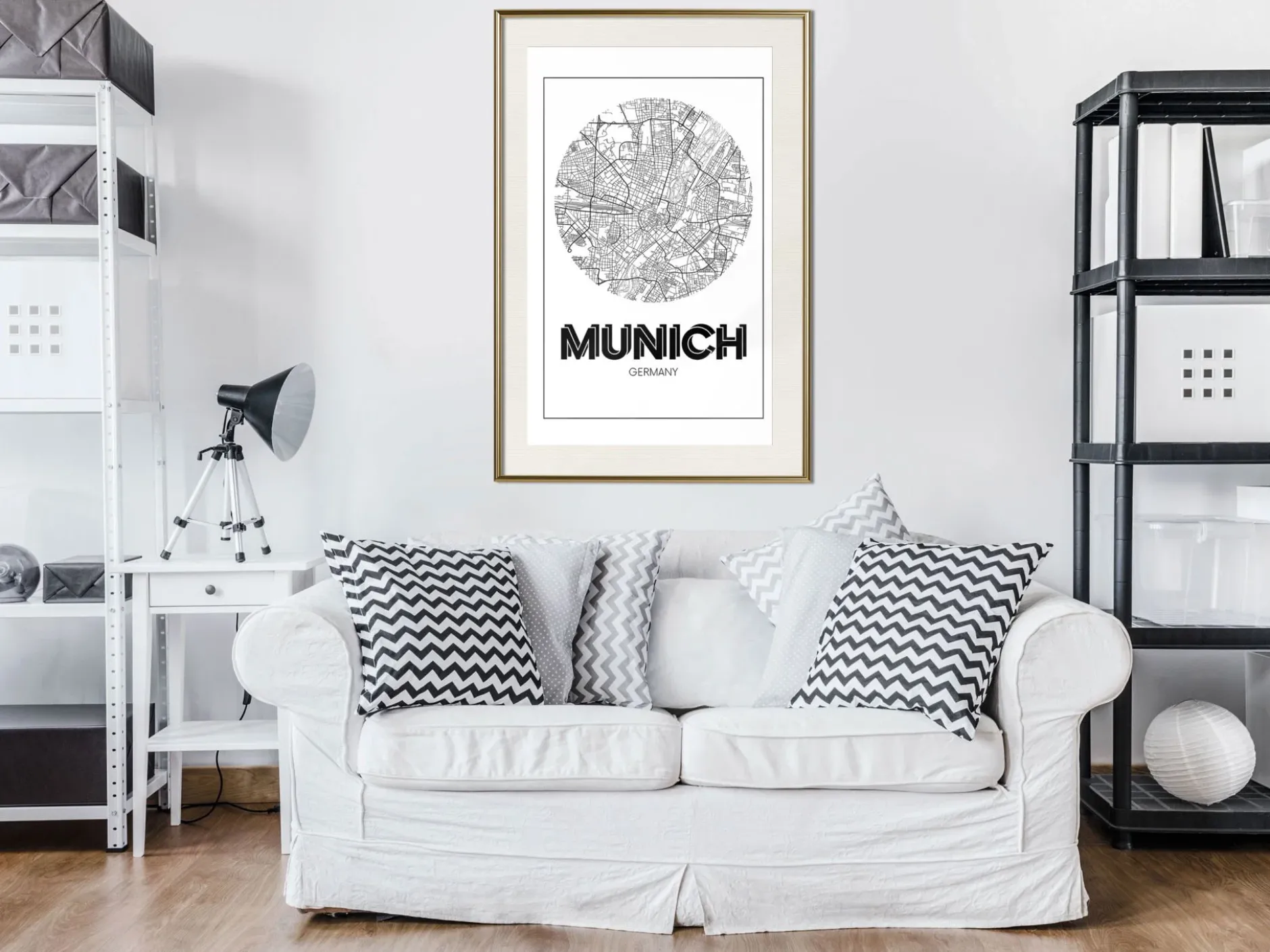 Poster 'City Map: Munich (Round)'