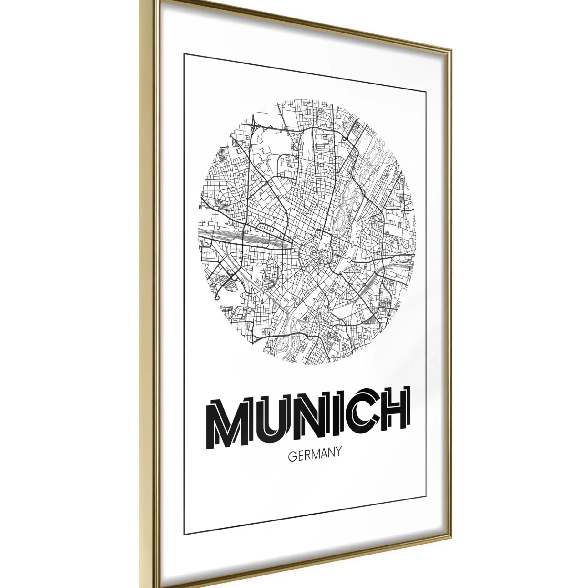 Poster 'City Map: Munich (Round)'