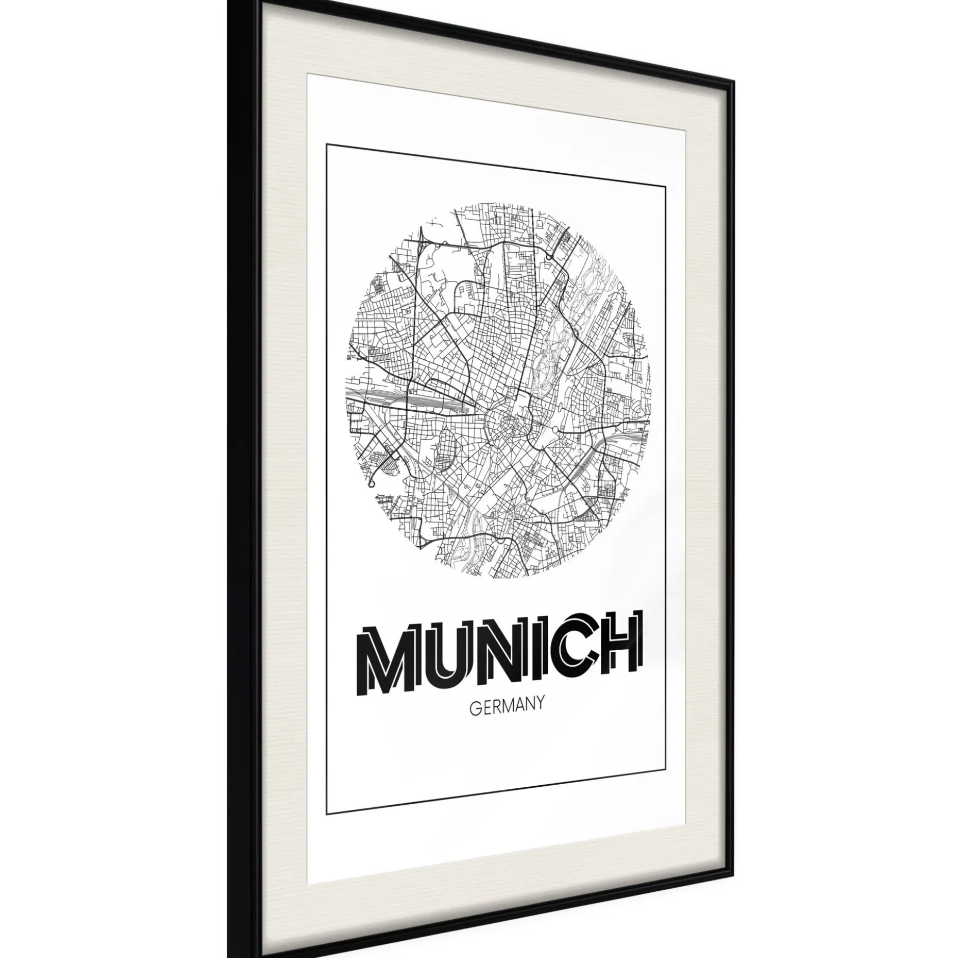 Poster 'City Map: Munich (Round)'