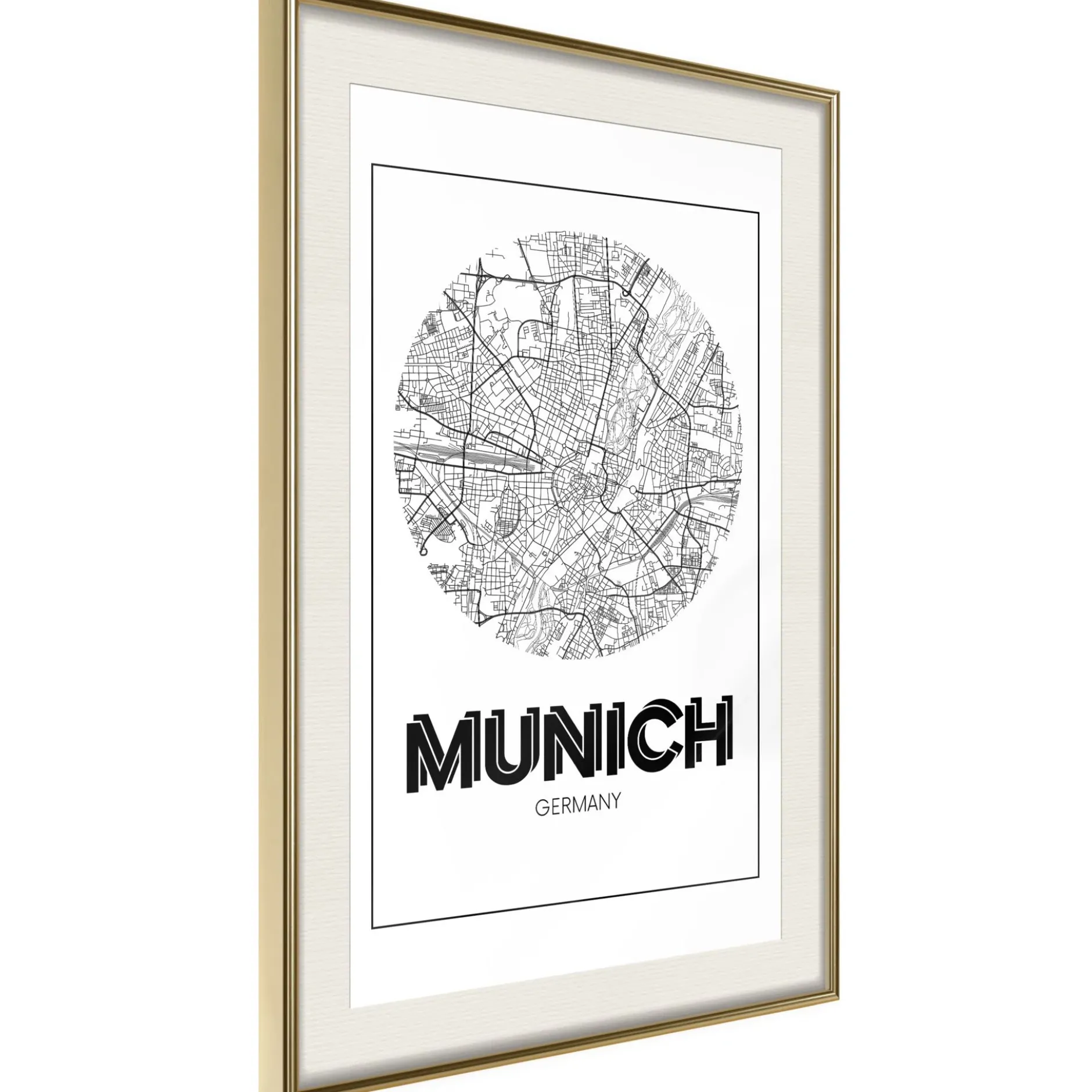 Poster 'City Map: Munich (Round)'