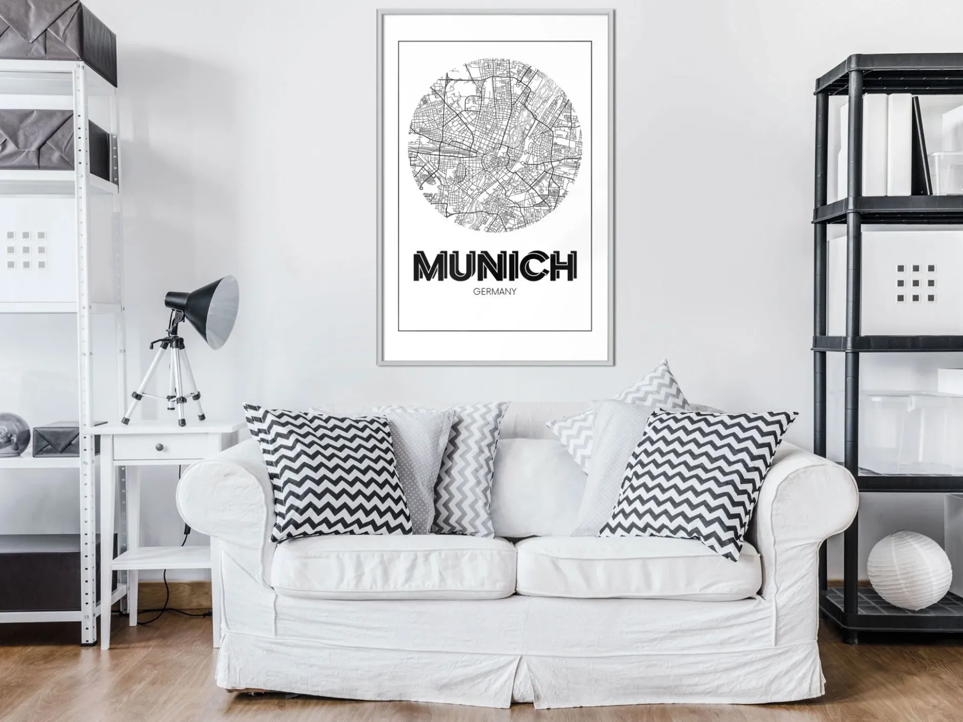 Poster 'City Map: Munich (Round)'
