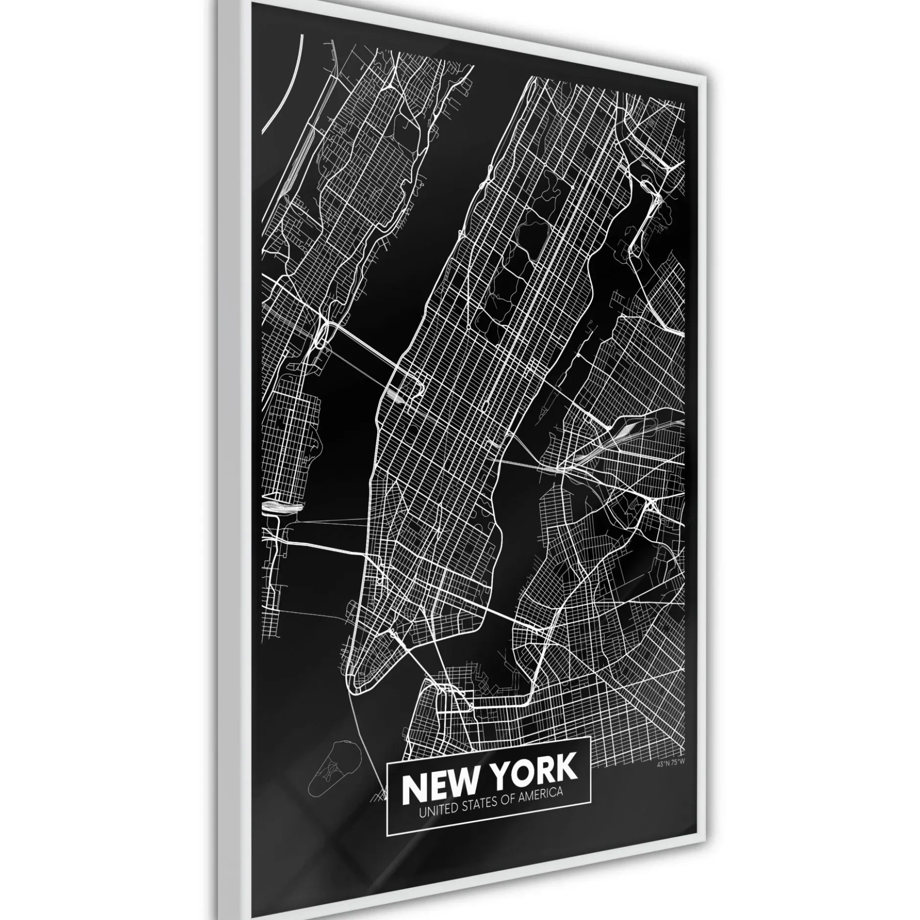 Poster 'City Map: New York (Dark)'
