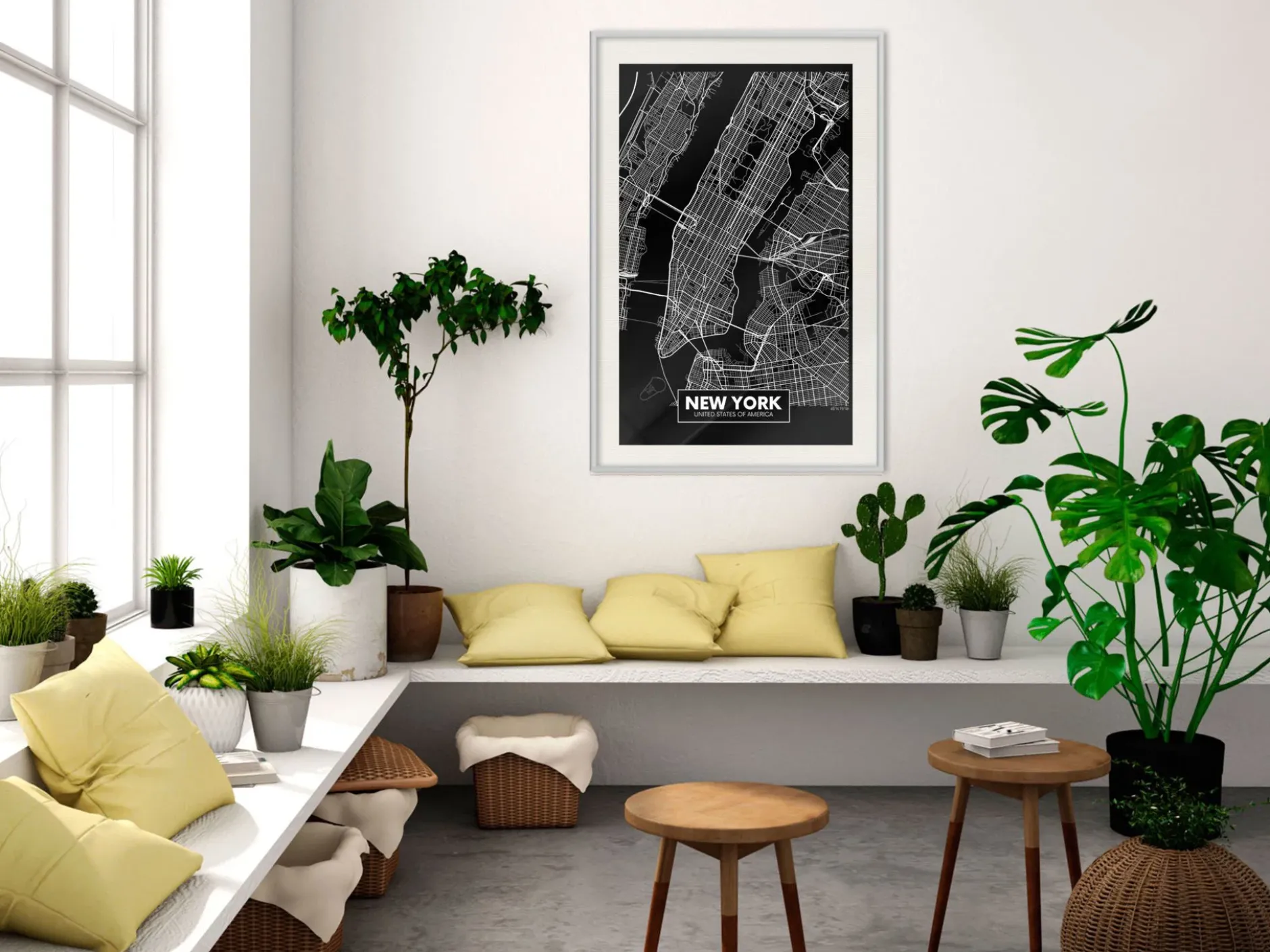 Poster 'City Map: New York (Dark)'