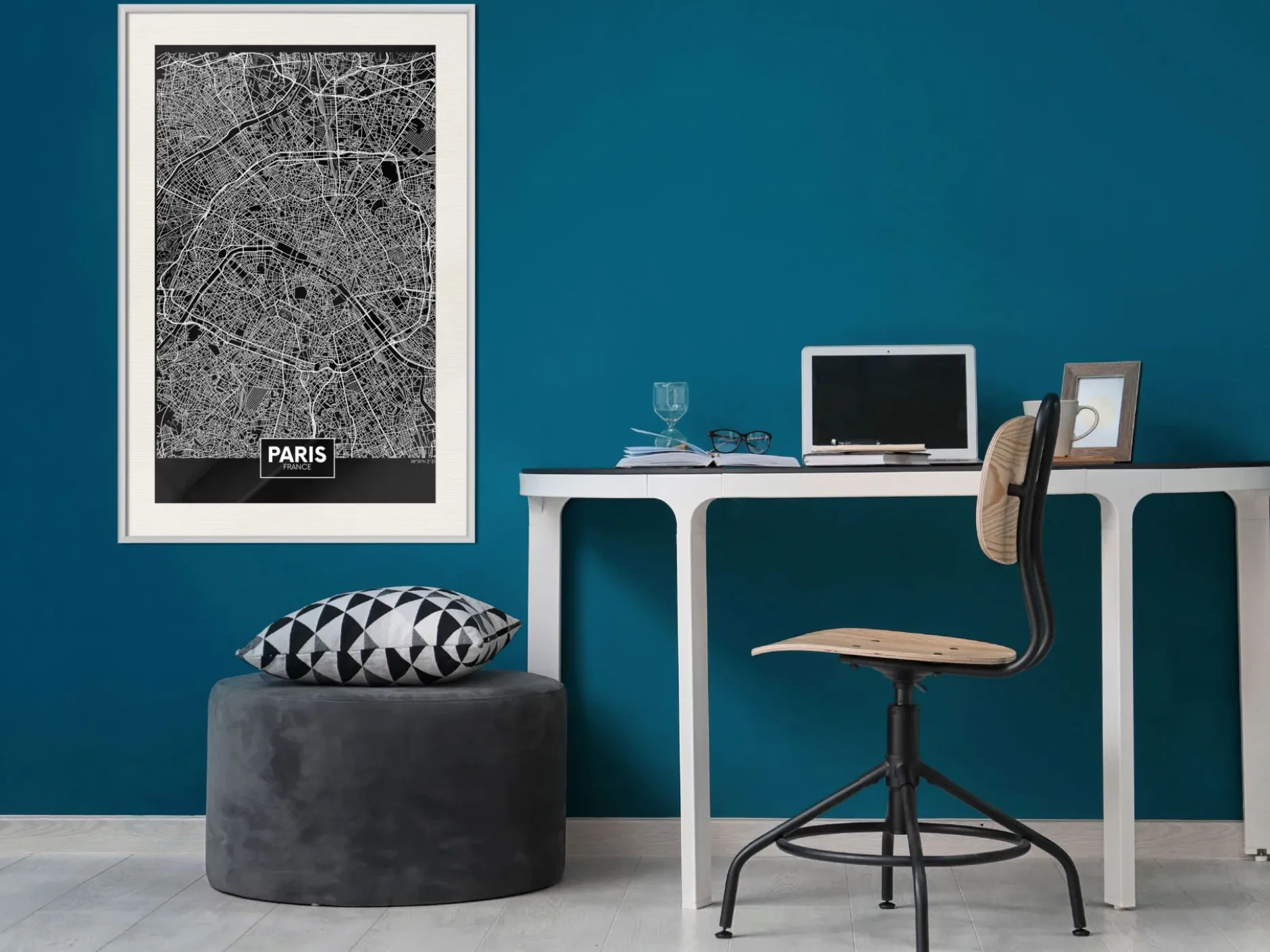Poster 'City Map: Paris (Dark)'