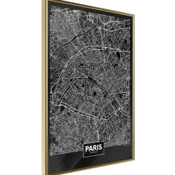Poster 'City Map: Paris (Dark)'