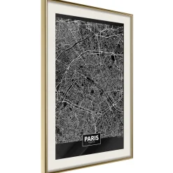 Poster 'City Map: Paris (Dark)'