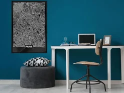 Poster 'City Map: Paris (Dark)'