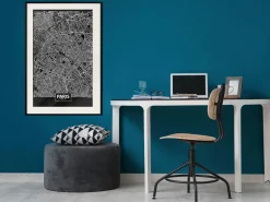 Poster 'City Map: Paris (Dark)'