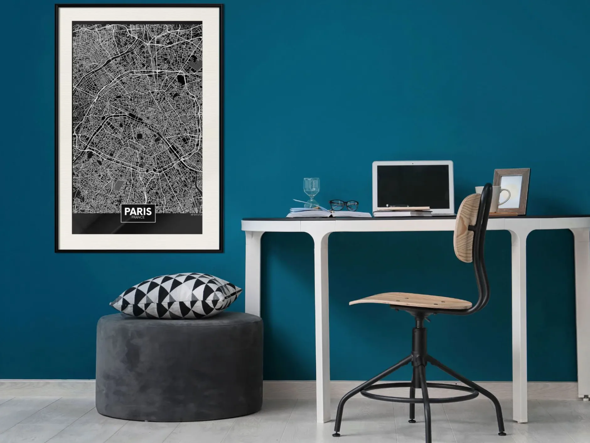 Poster 'City Map: Paris (Dark)'