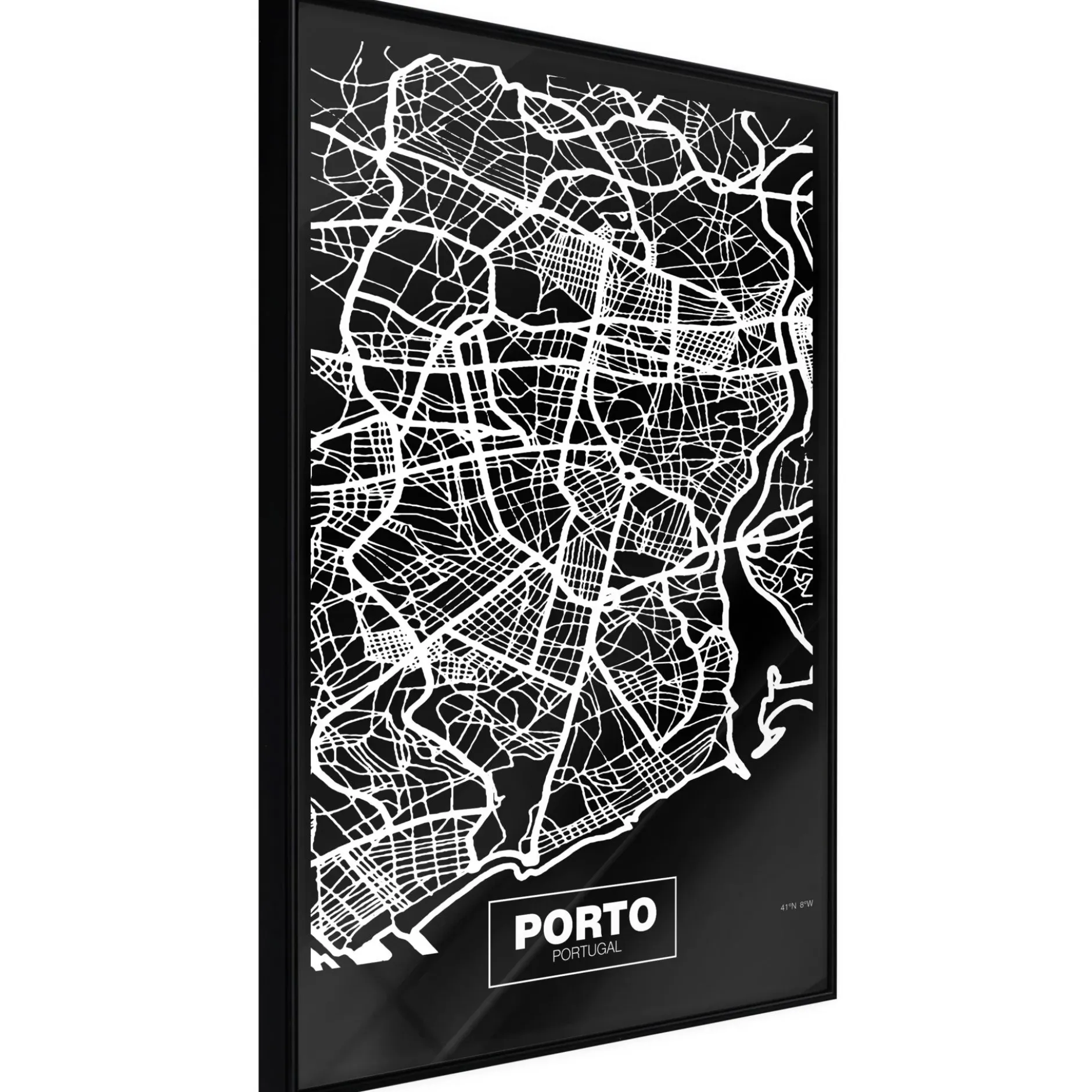 Poster 'City Map: Porto (Dark)'