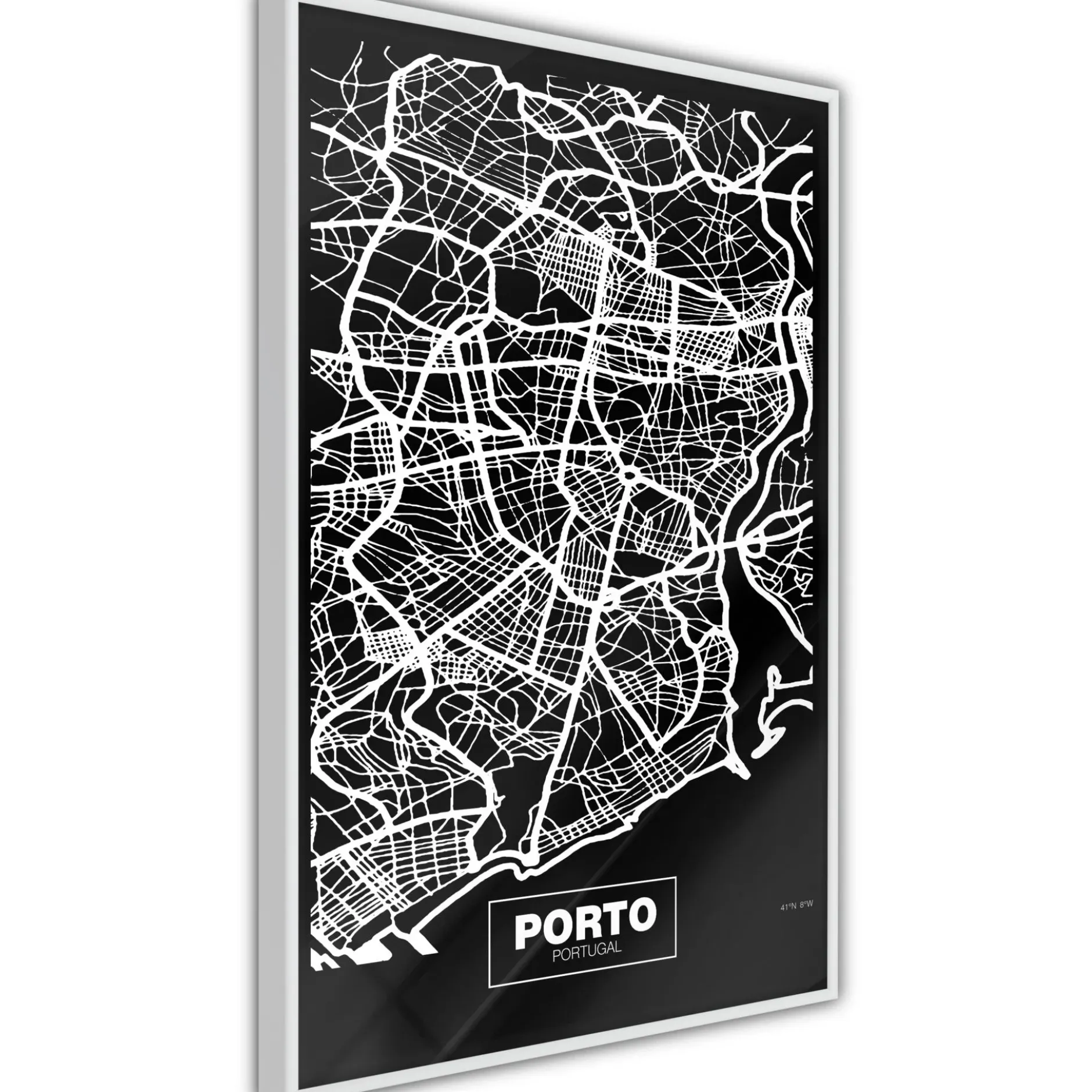 Poster 'City Map: Porto (Dark)'