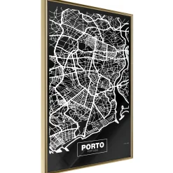 Poster 'City Map: Porto (Dark)'