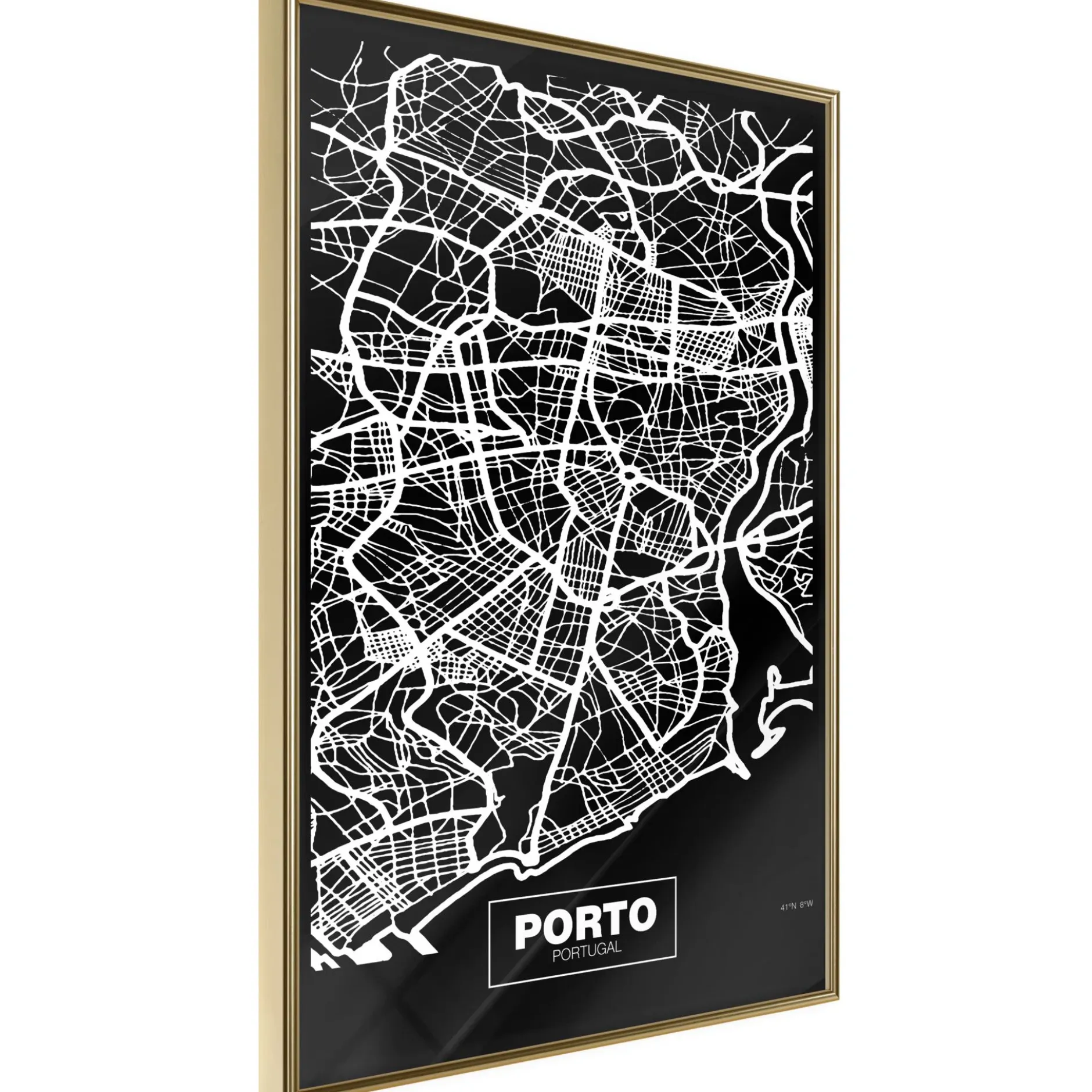 Poster 'City Map: Porto (Dark)'