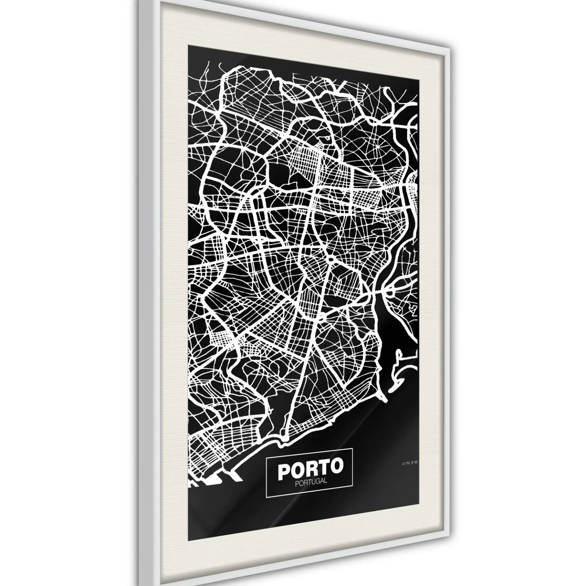 Poster 'City Map: Porto (Dark)'
