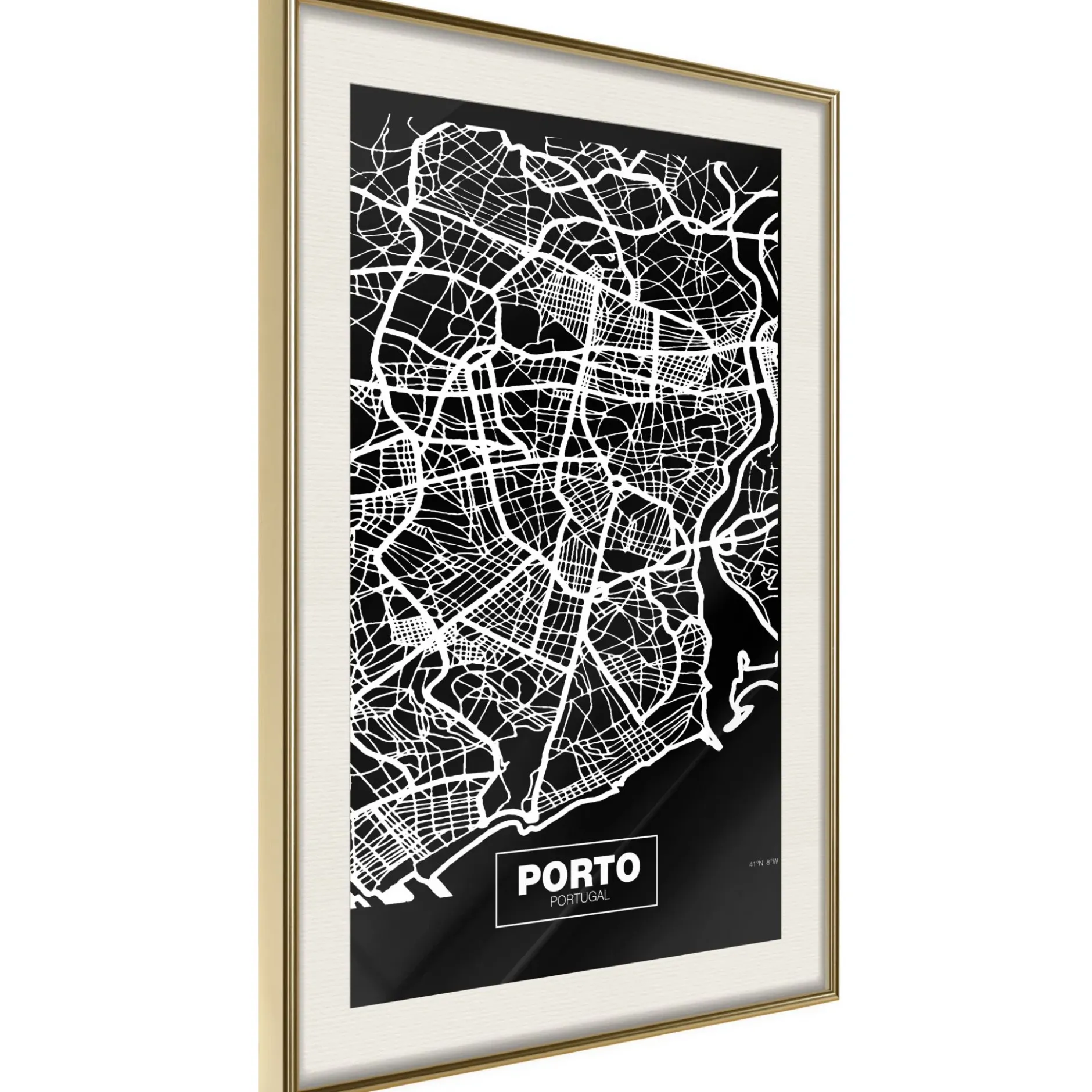 Poster 'City Map: Porto (Dark)'