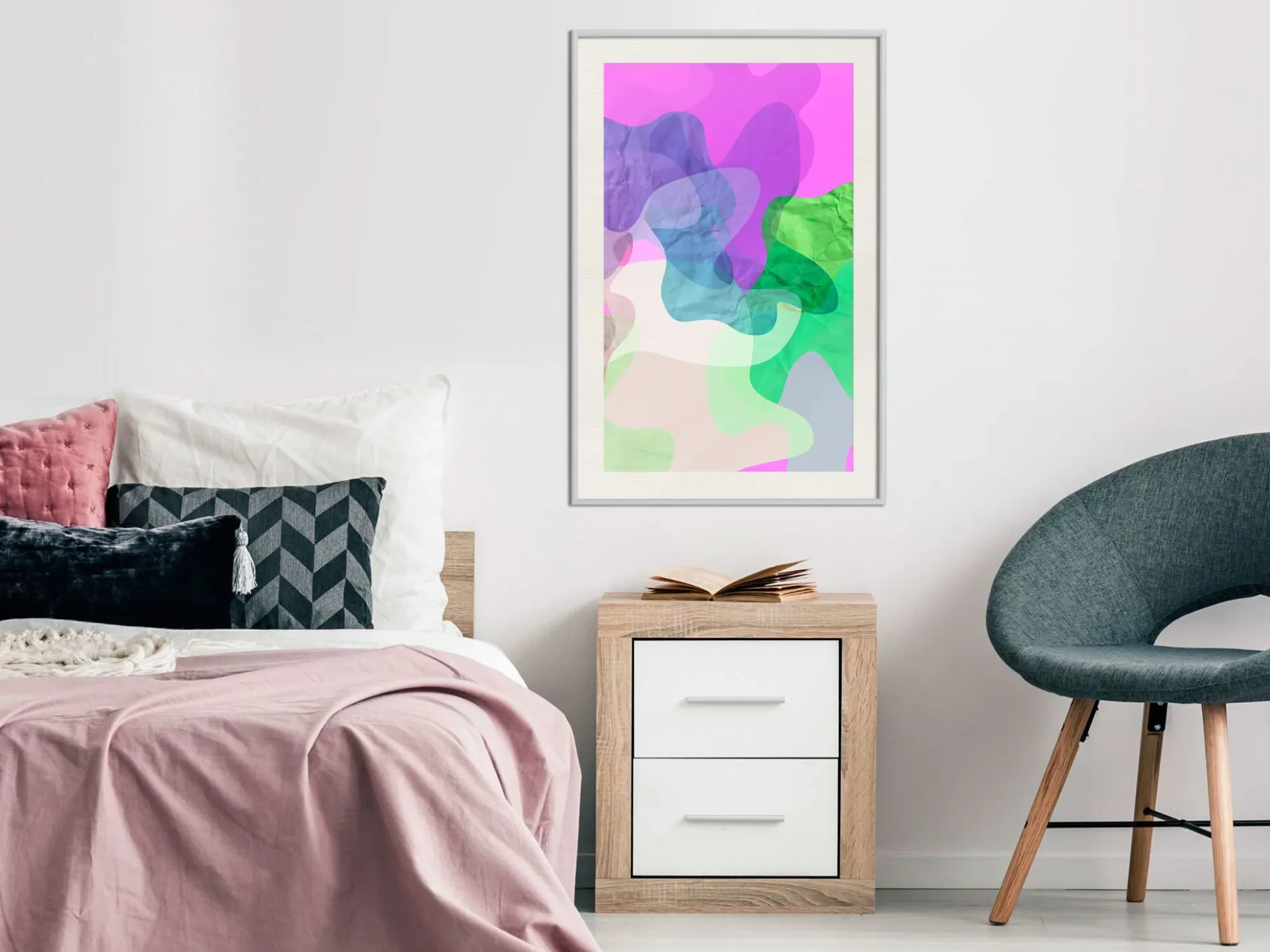 Poster 'Colourful Camouflage (Pink)'