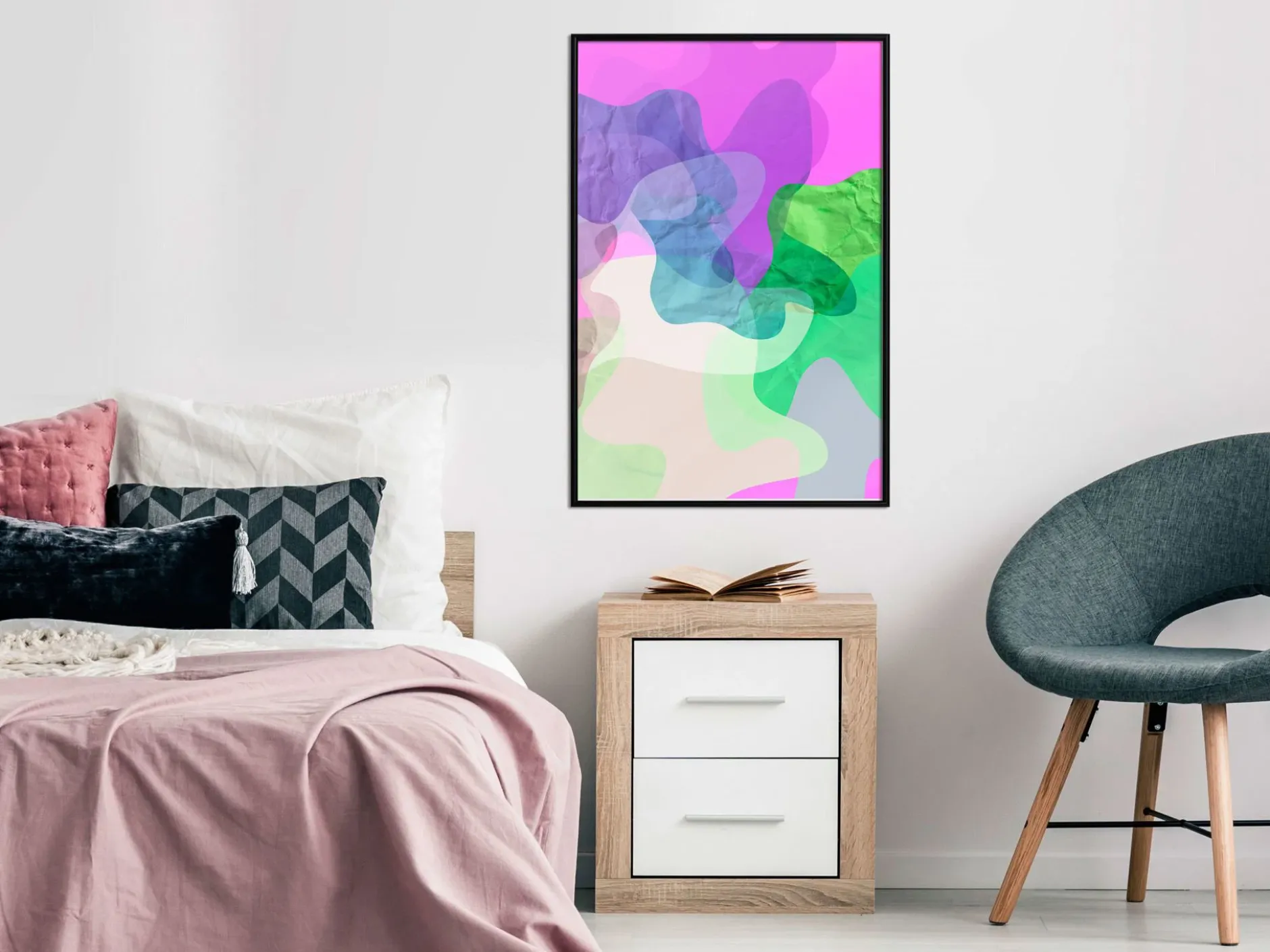 Poster 'Colourful Camouflage (Pink)'