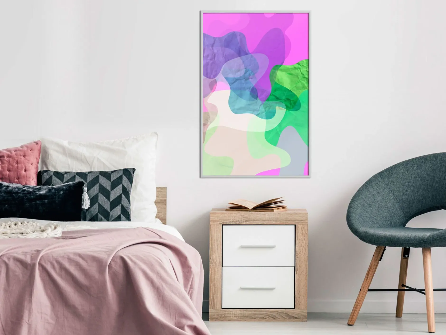 Poster 'Colourful Camouflage (Pink)'