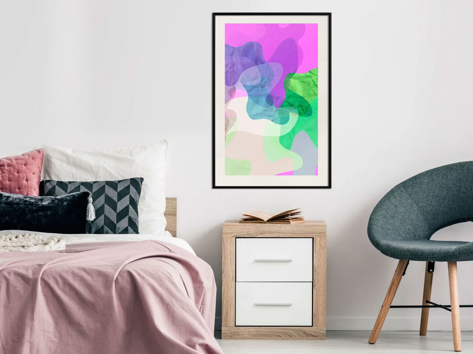 Poster 'Colourful Camouflage (Pink)'