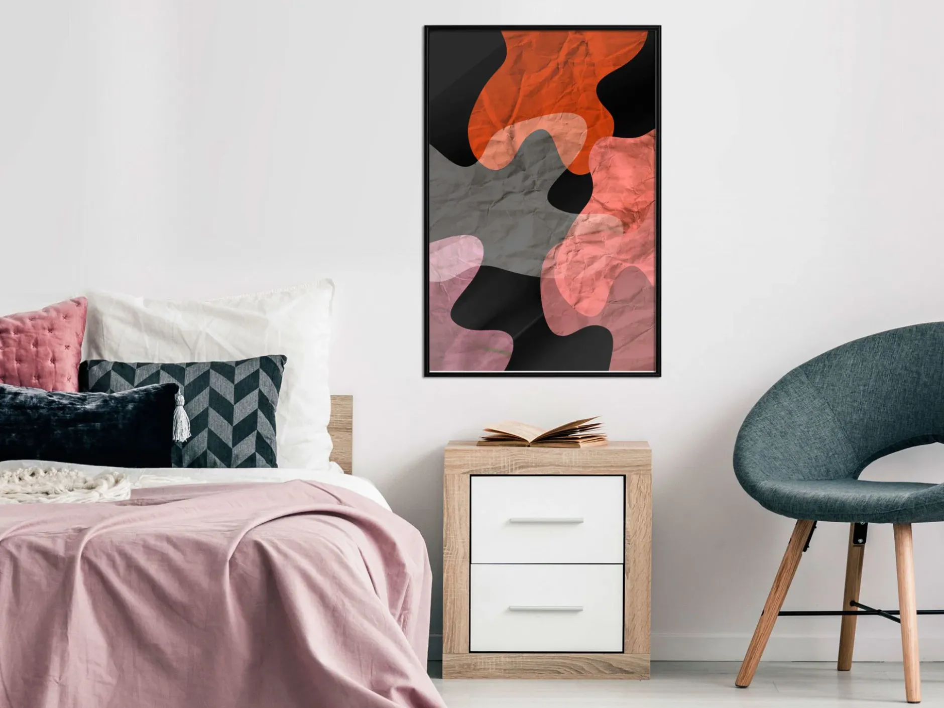 Poster 'Colourful Camouflage (Orange)'