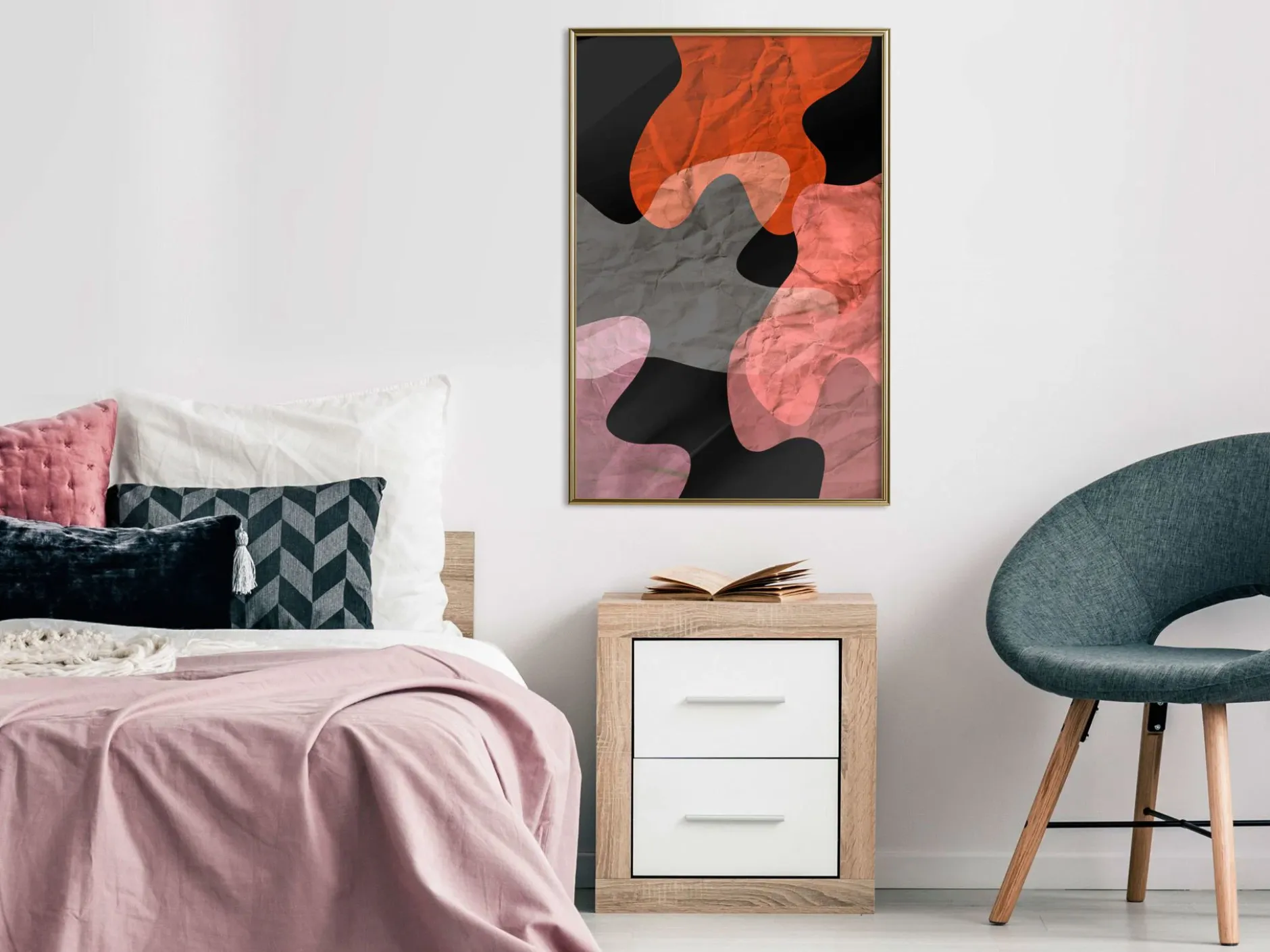 Poster 'Colourful Camouflage (Orange)'