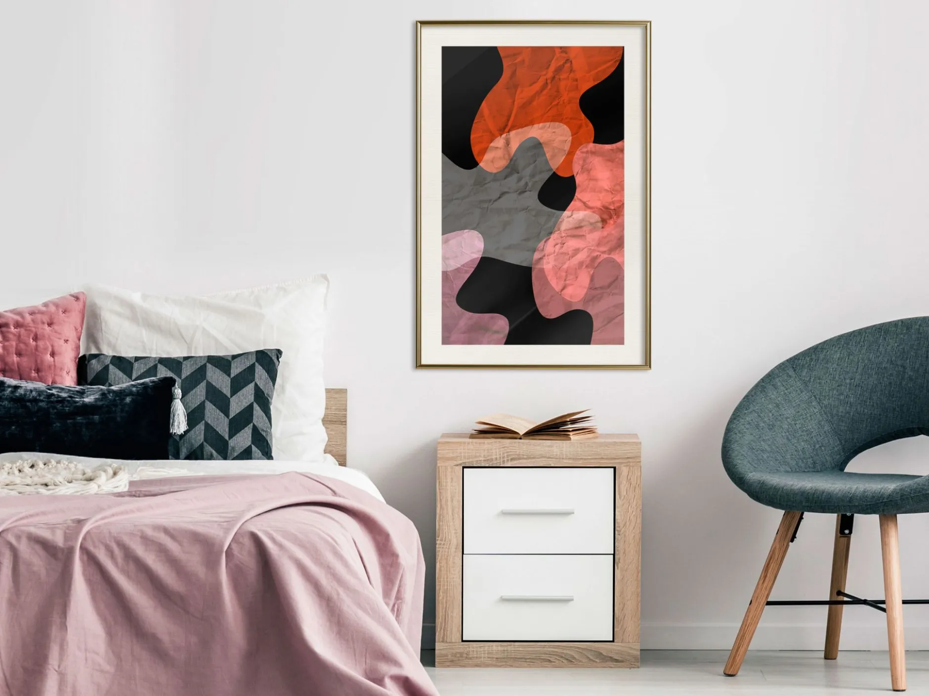 Poster 'Colourful Camouflage (Orange)'