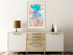 Poster 'Colourful Camouflage (Peach)'