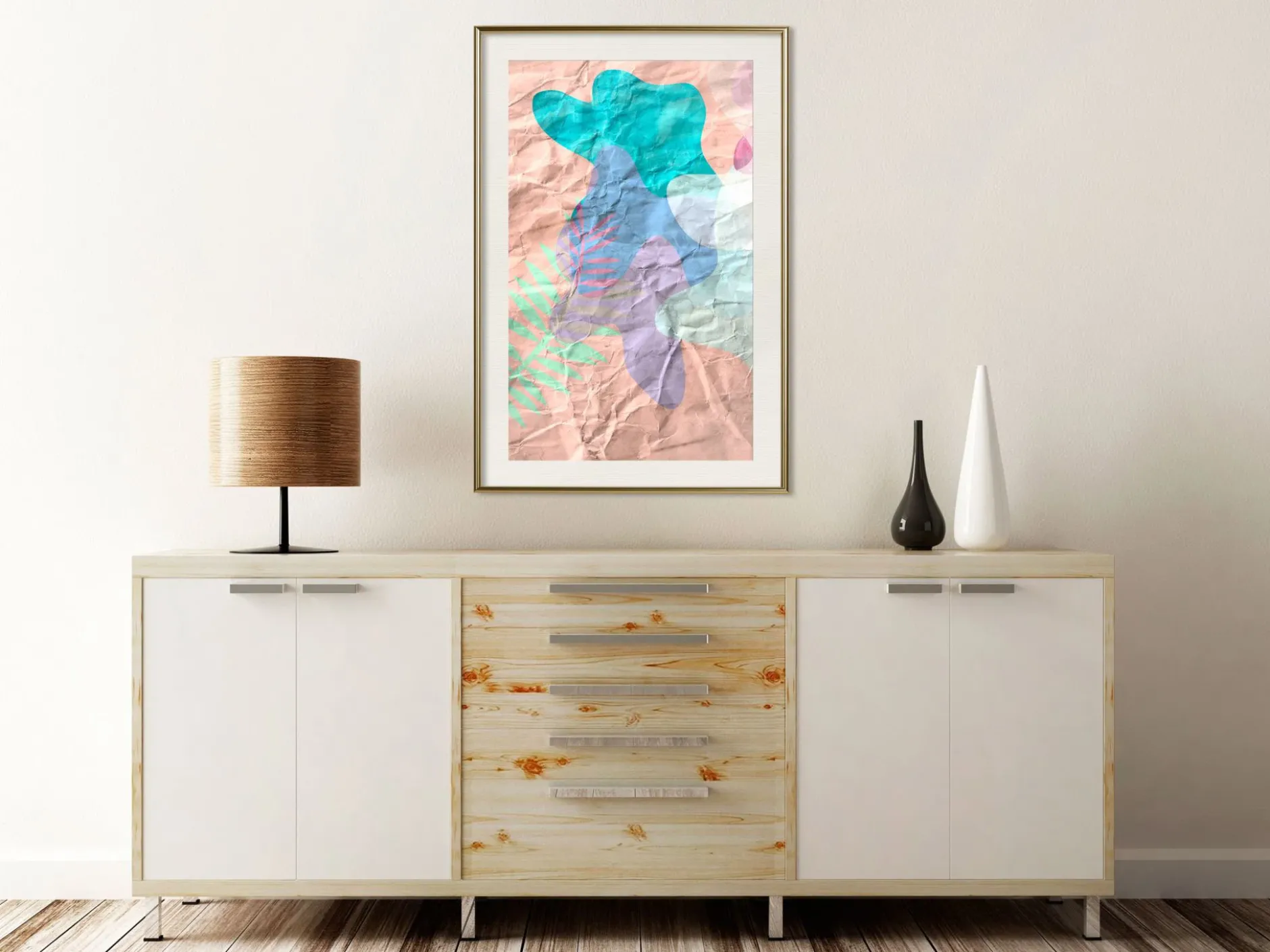 Poster 'Colourful Camouflage (Peach)'