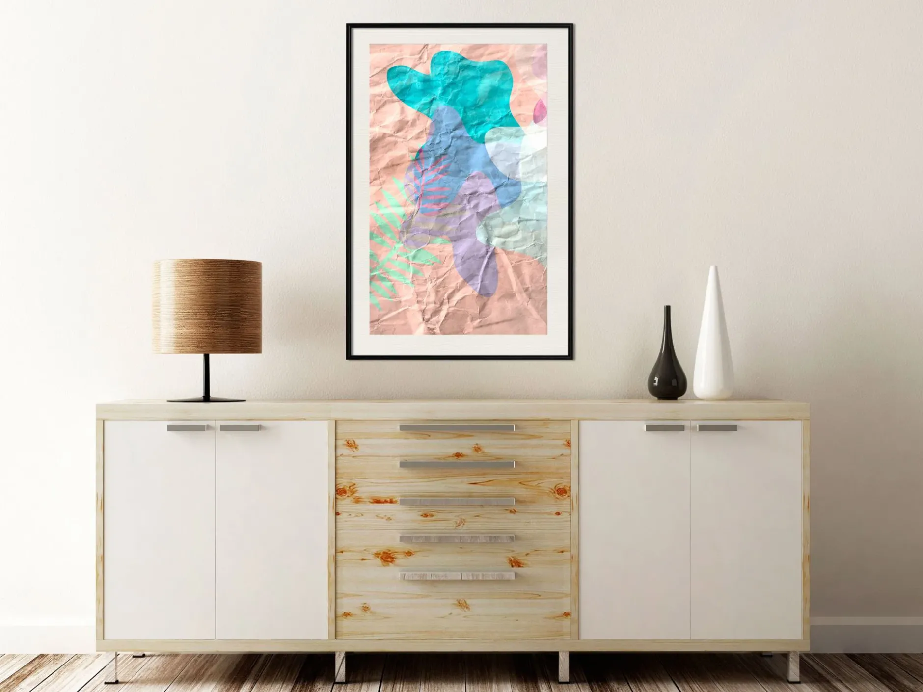Poster 'Colourful Camouflage (Peach)'