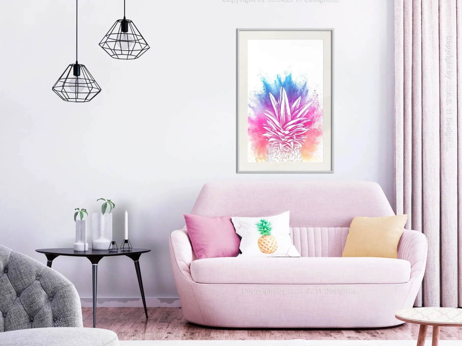 Poster 'Colourful Pineapple'