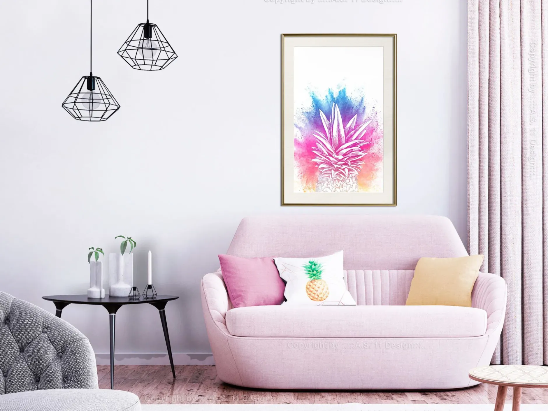 Poster 'Colourful Pineapple'