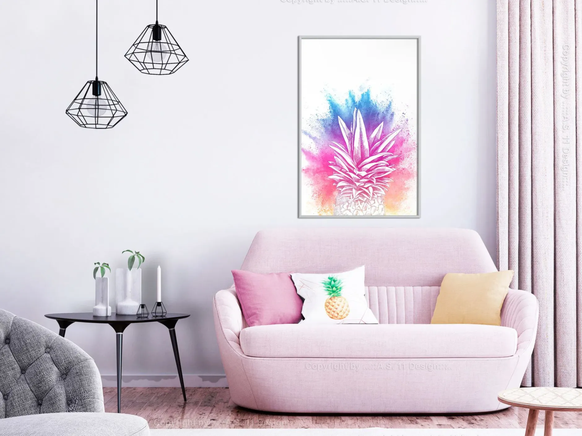 Poster 'Colourful Pineapple'