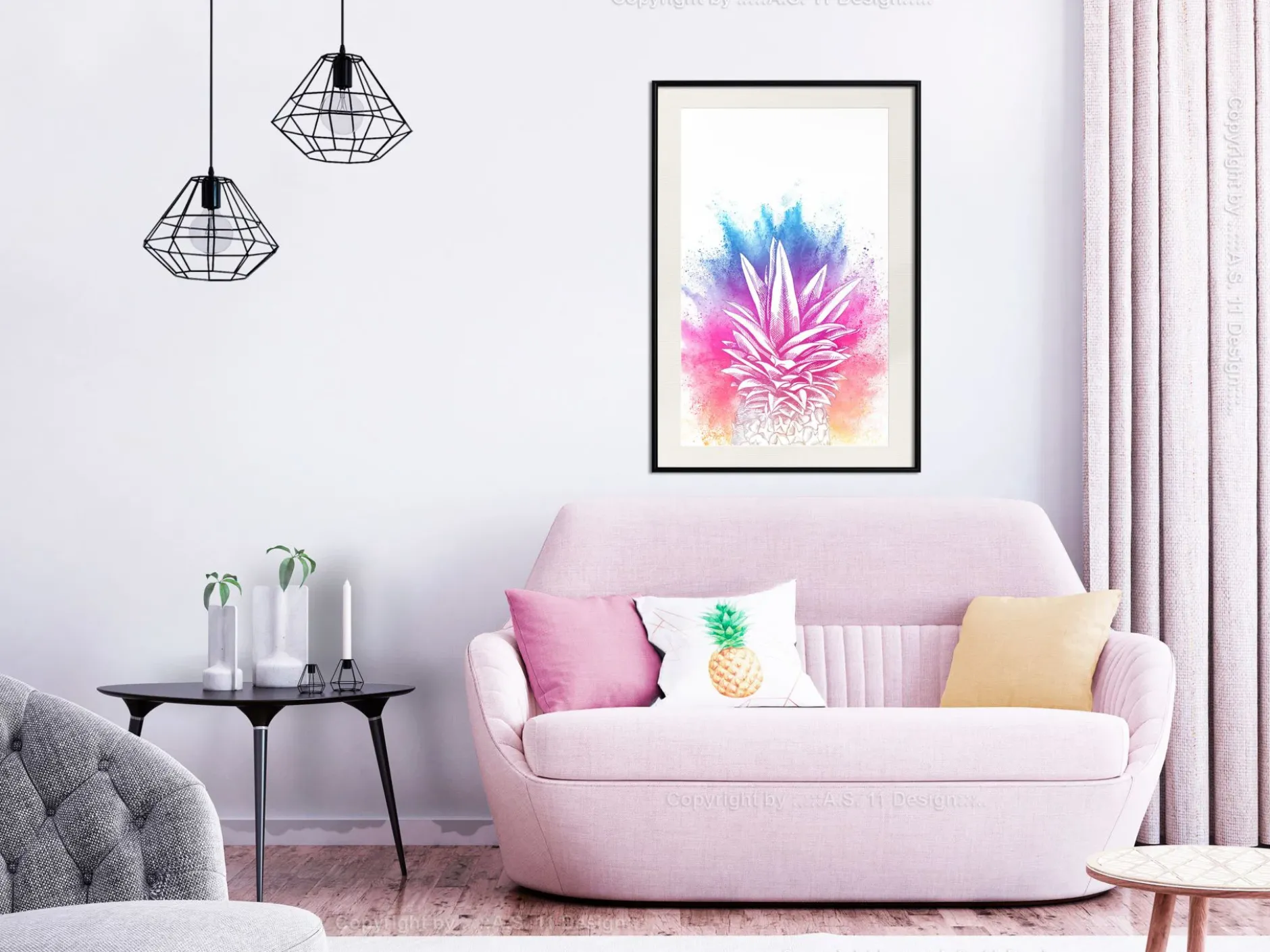 Poster 'Colourful Pineapple'