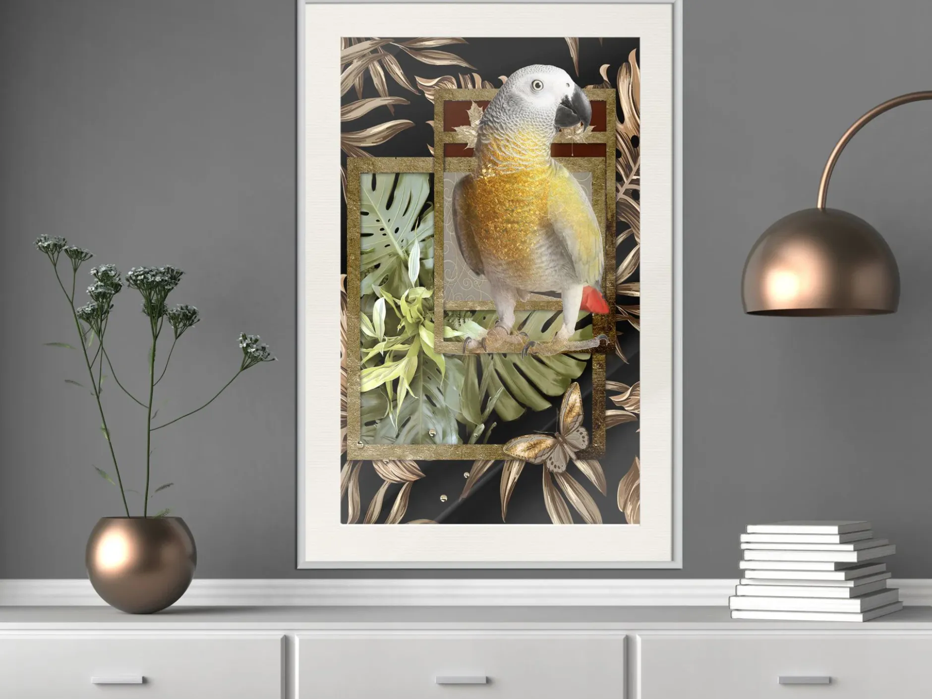 Poster 'Composition with Gold Parrot'