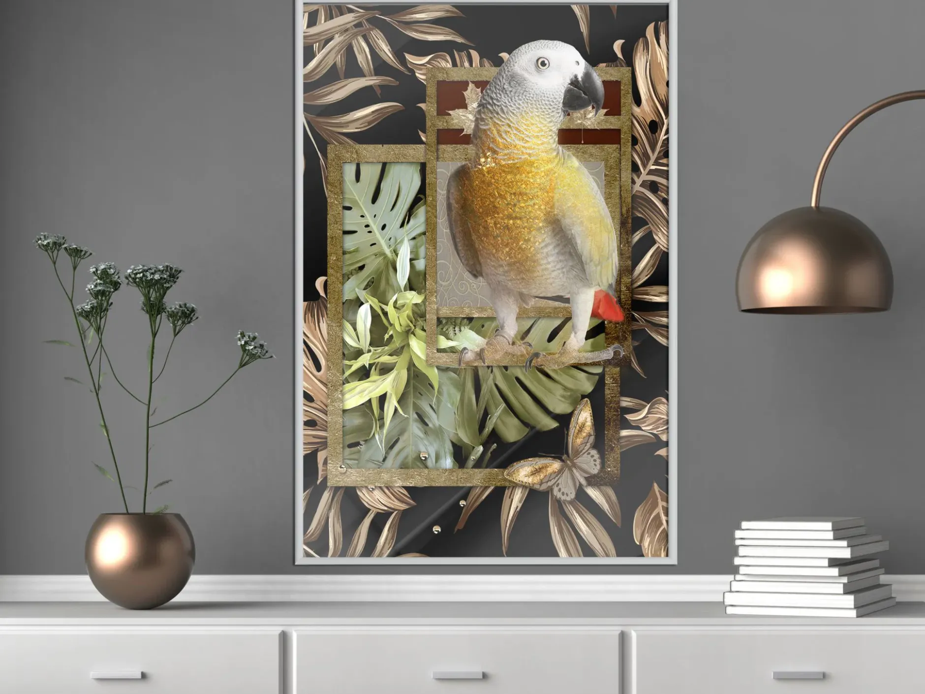 Poster 'Composition with Gold Parrot'
