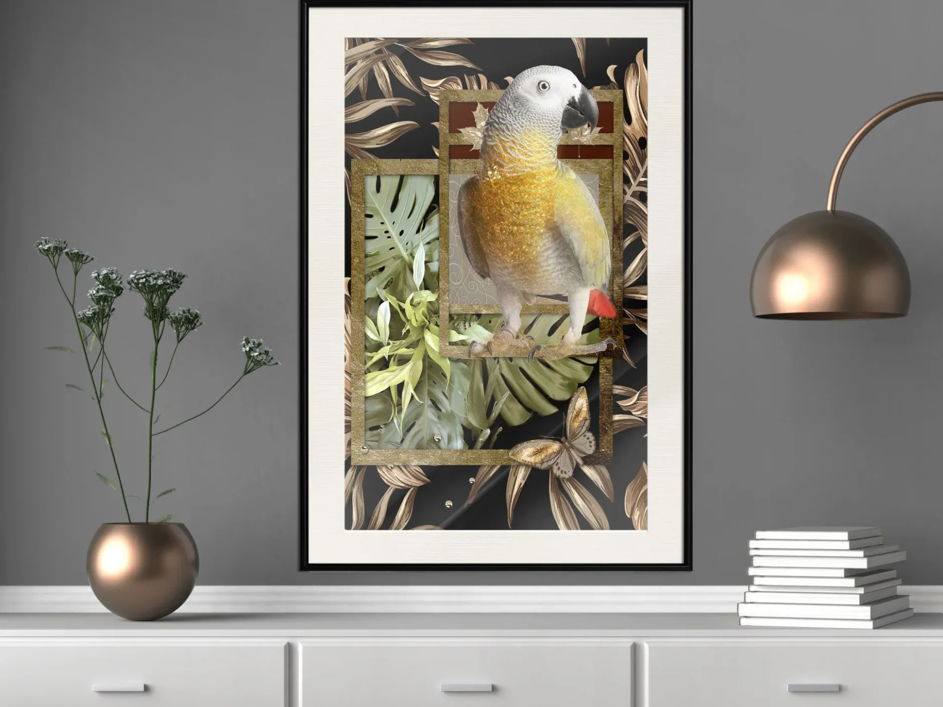 Poster 'Composition with Gold Parrot'